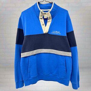 Vintage L.L. Bean Pullover, Retro Fleece Sweatshirt, Colorblock Size Medium